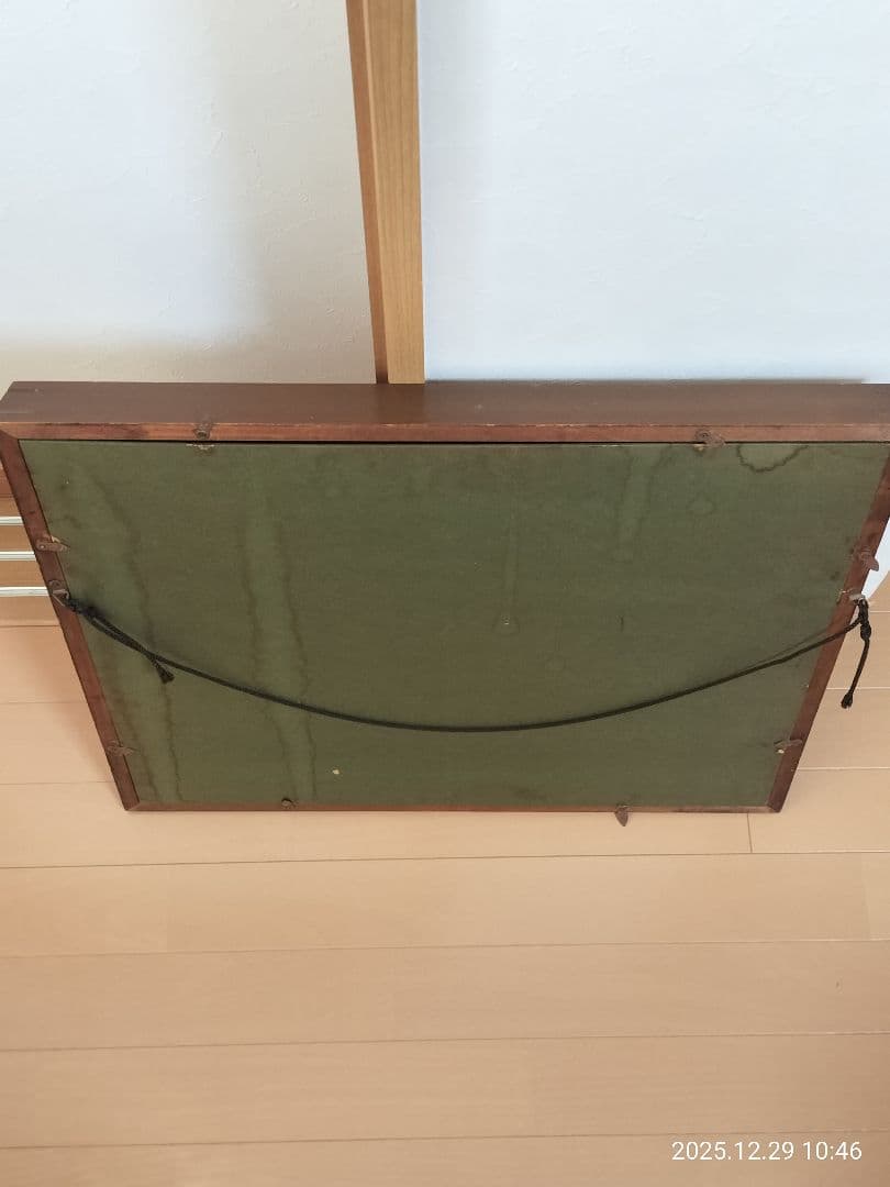 値下！鶴の手描き絵画 金色フレーム付き