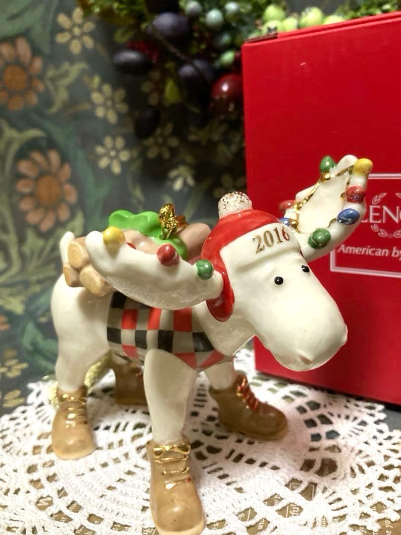 米国 【LENOX レノックス クリスマストナカイ オーナメント 2016】