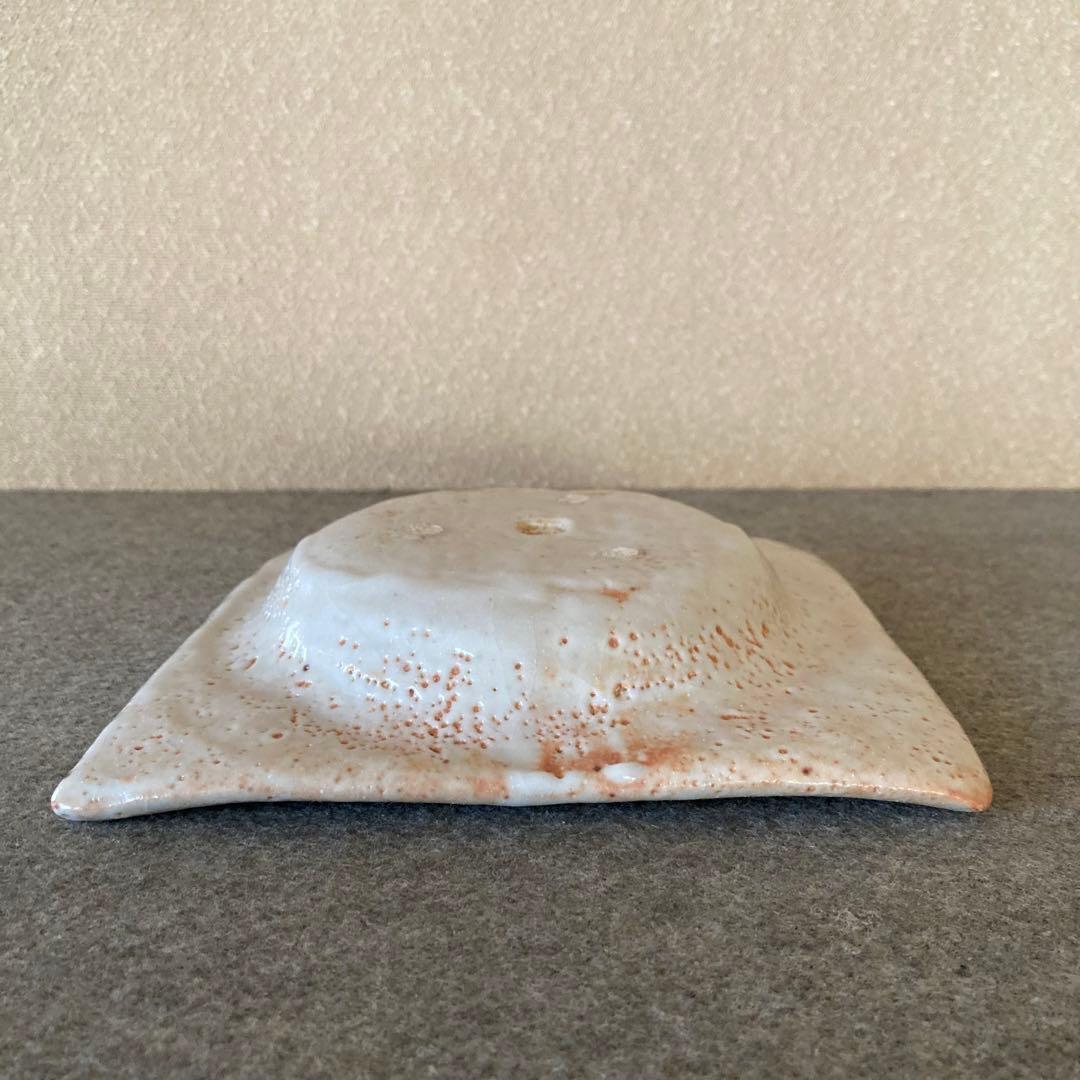5枚セット　志野　皿　鉢　陶器　陶芸　焼物　緋色　梅花皮　ハンドメイド　手作り