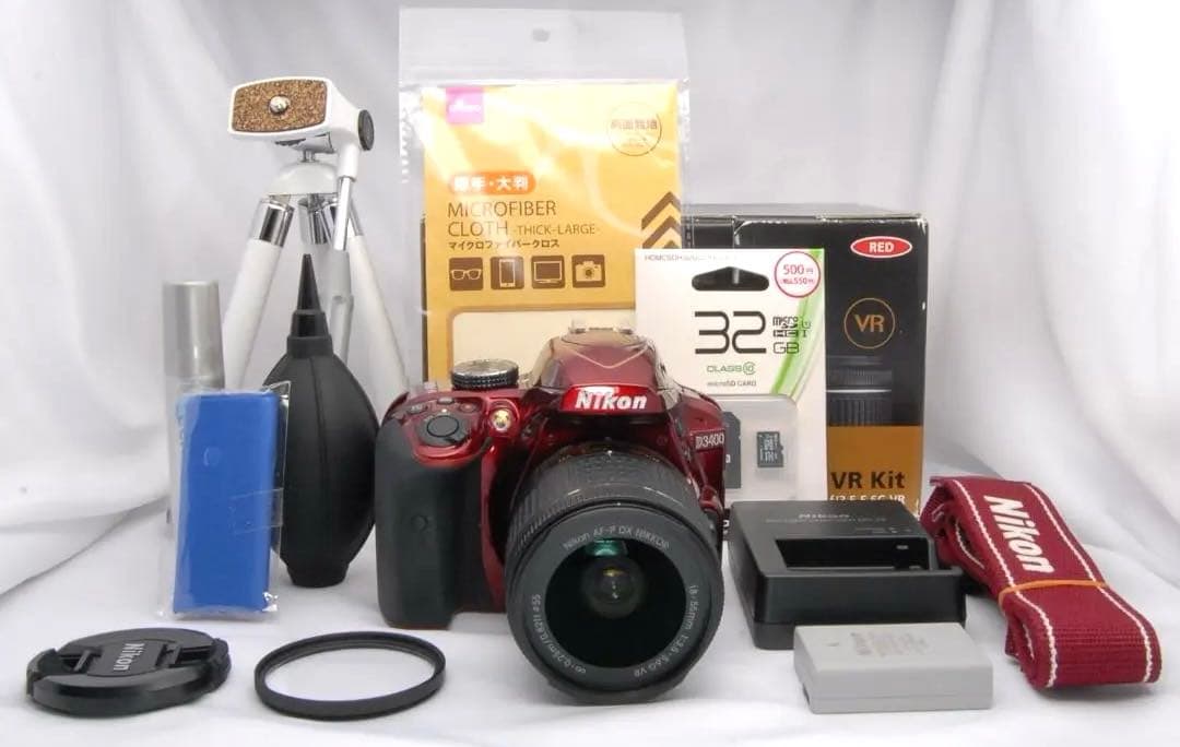 【新品級】Nikon D3400 一眼レフ 撮影 18-55mm 三脚付 入学式
