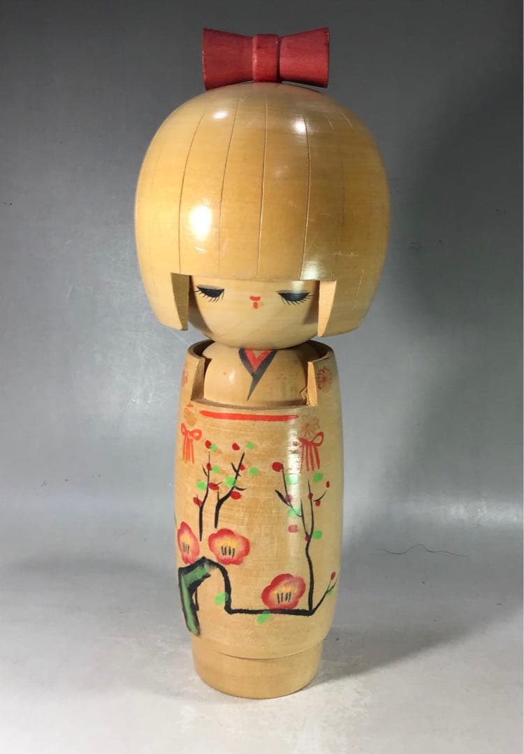 お取り置き 3体 創作こけし 少女 着物 花模様 人形 郷土玩具 作家 こけし