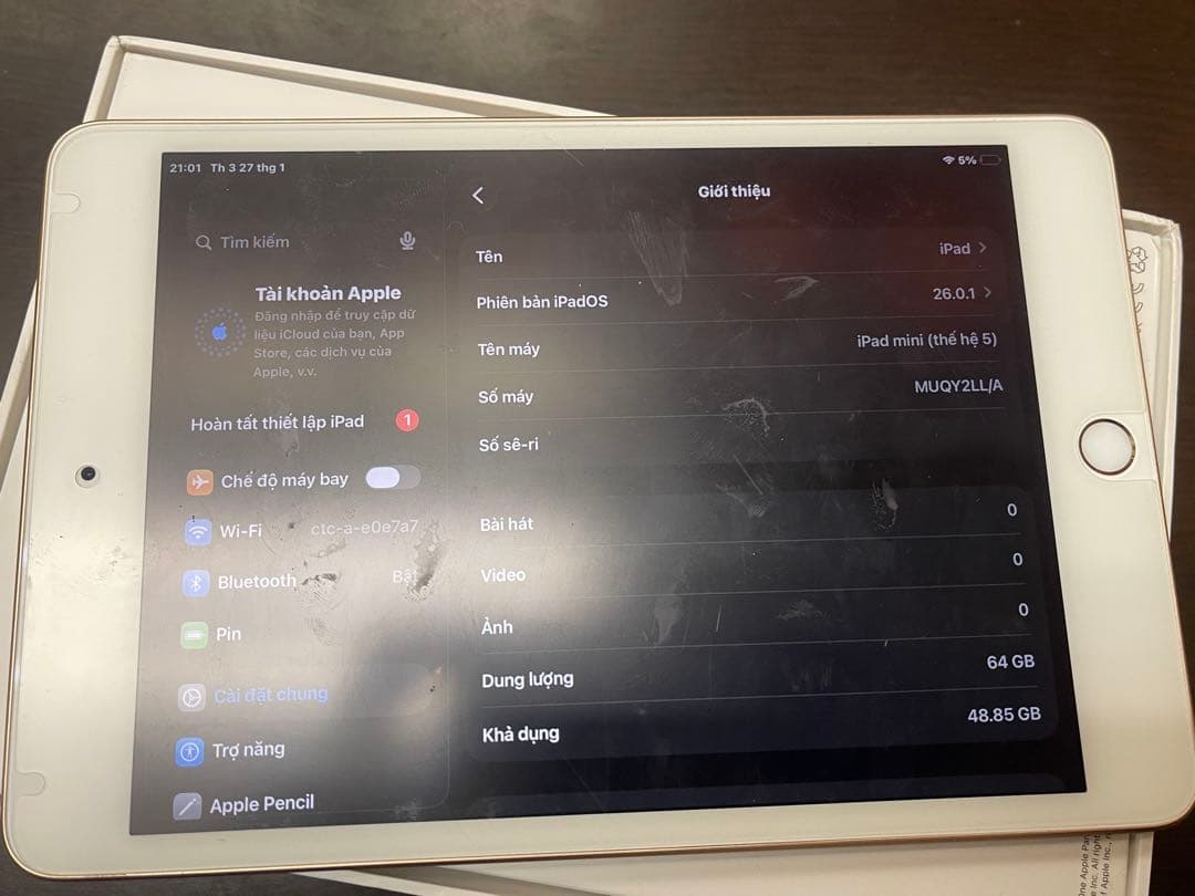 美品Apple IPAD MINI 5 64GB ゴールド 美品