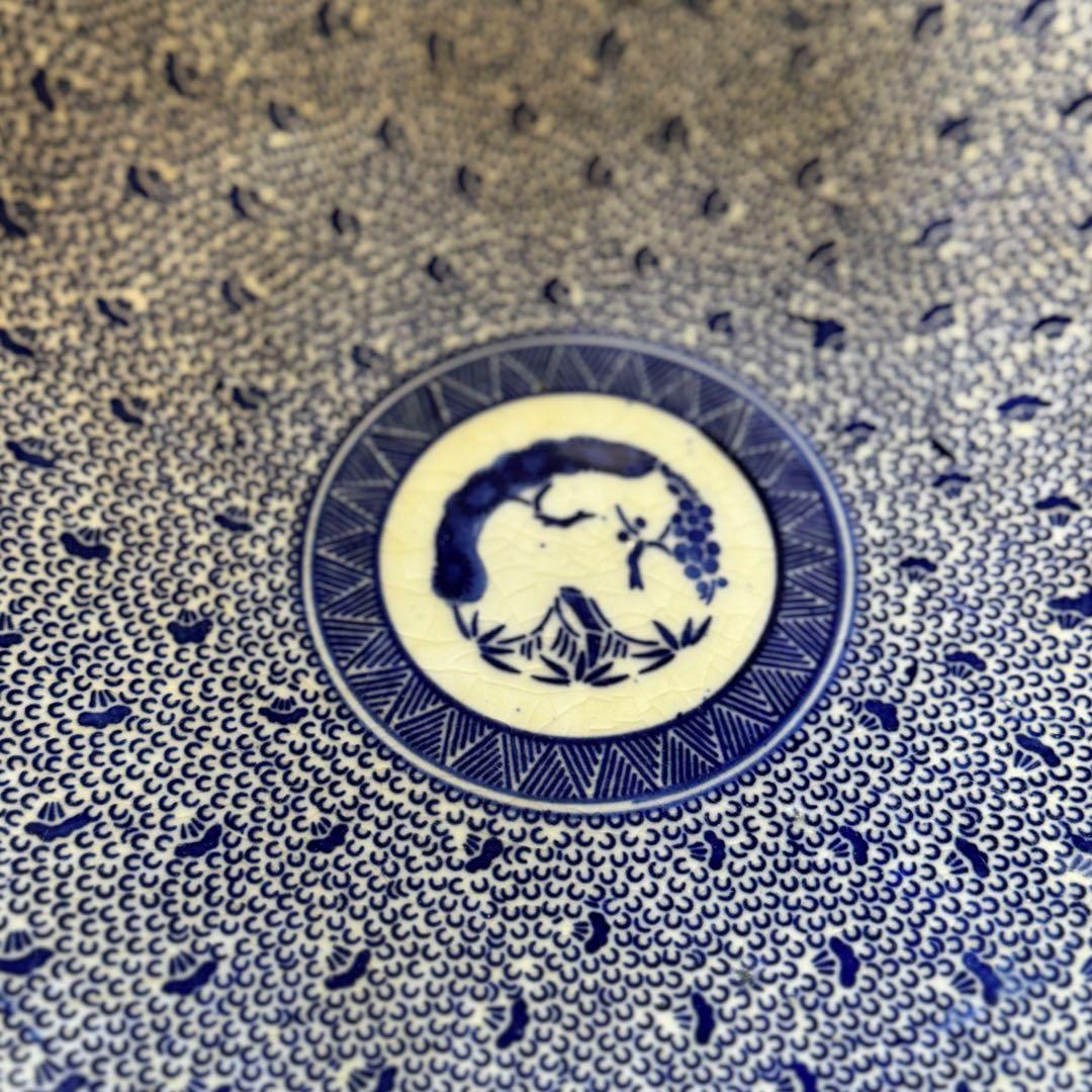 古伊万里　微塵唐草　印判手　松竹梅　大皿　29cm
