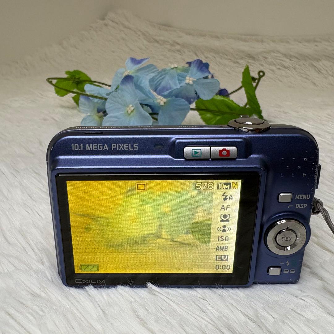 CASIO カメラ　EX-Z1080 SDカード　ブルー コンデジ　動作品