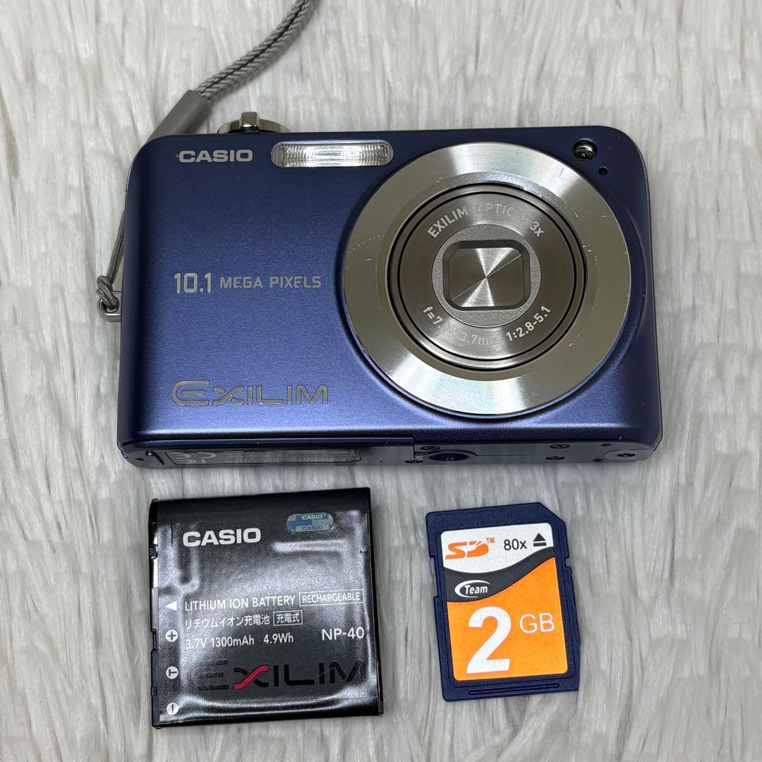 CASIO カメラ　EX-Z1080 SDカード　ブルー コンデジ　動作品