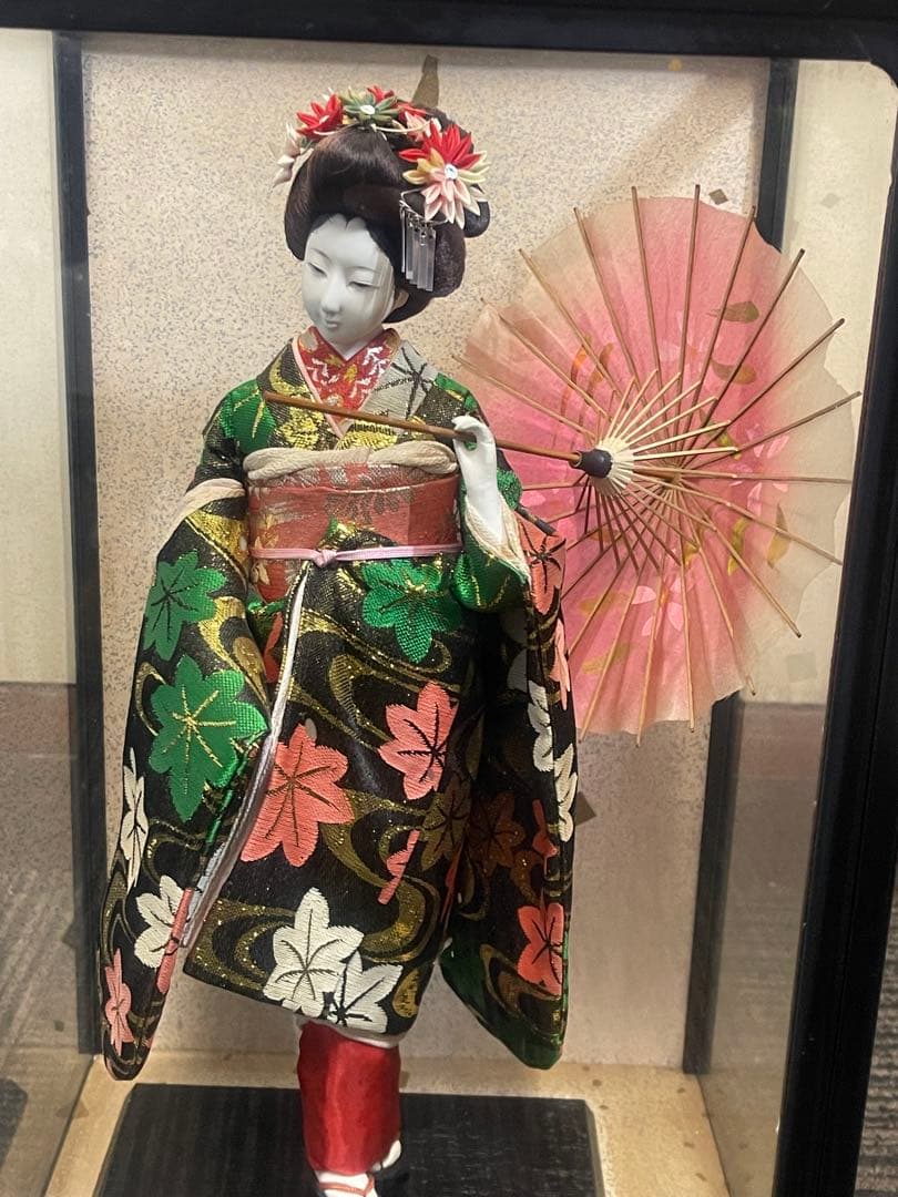 和装人形 日本人形 舞妓人形 ケース付き 高さ38cm