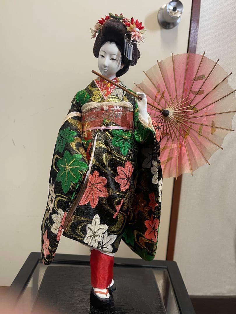 和装人形 日本人形 舞妓人形 ケース付き 高さ38cm