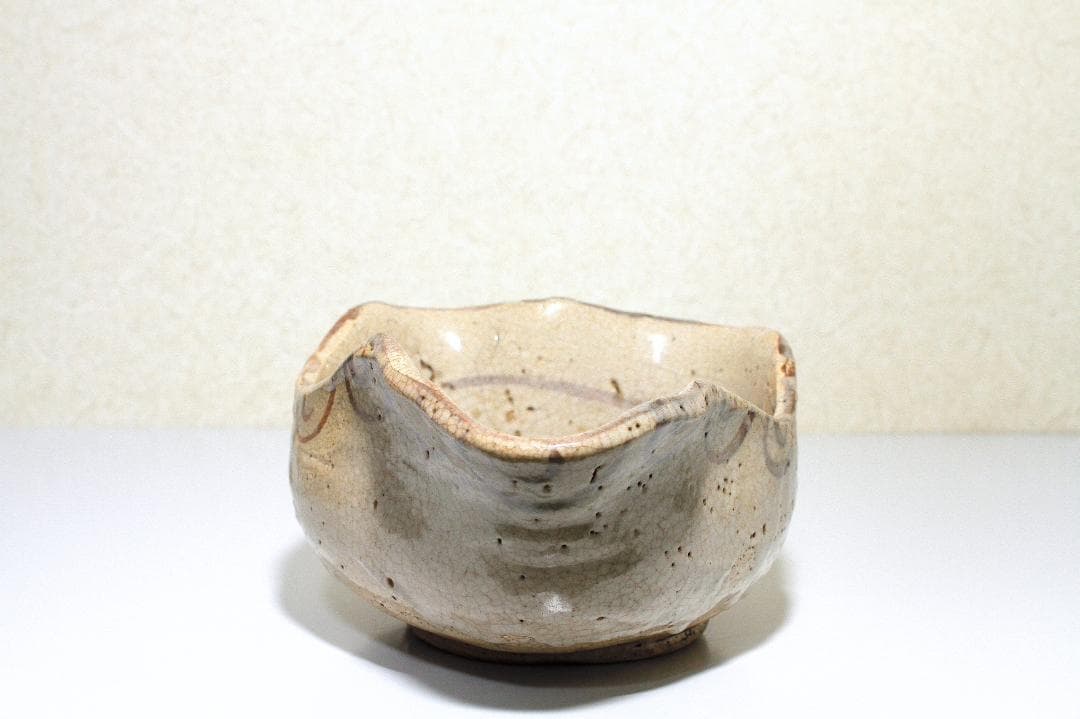 江戸前期-中期 志野織部 菓子鉢 [箱: 嘉永六年新調]