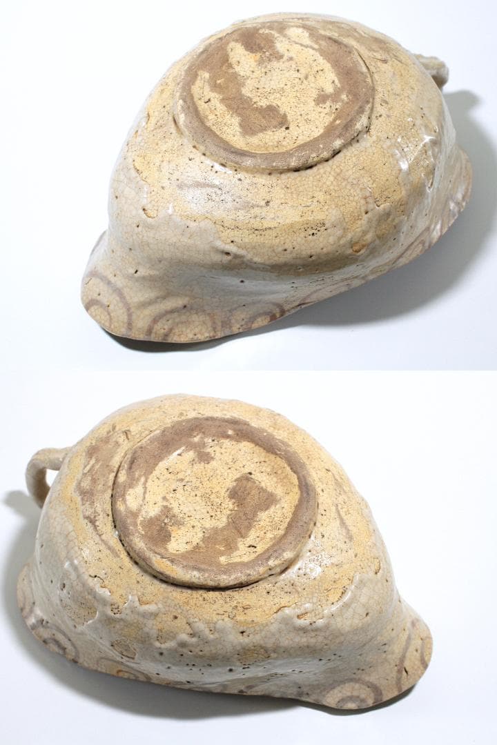 江戸前期-中期 志野織部 菓子鉢 [箱: 嘉永六年新調]
