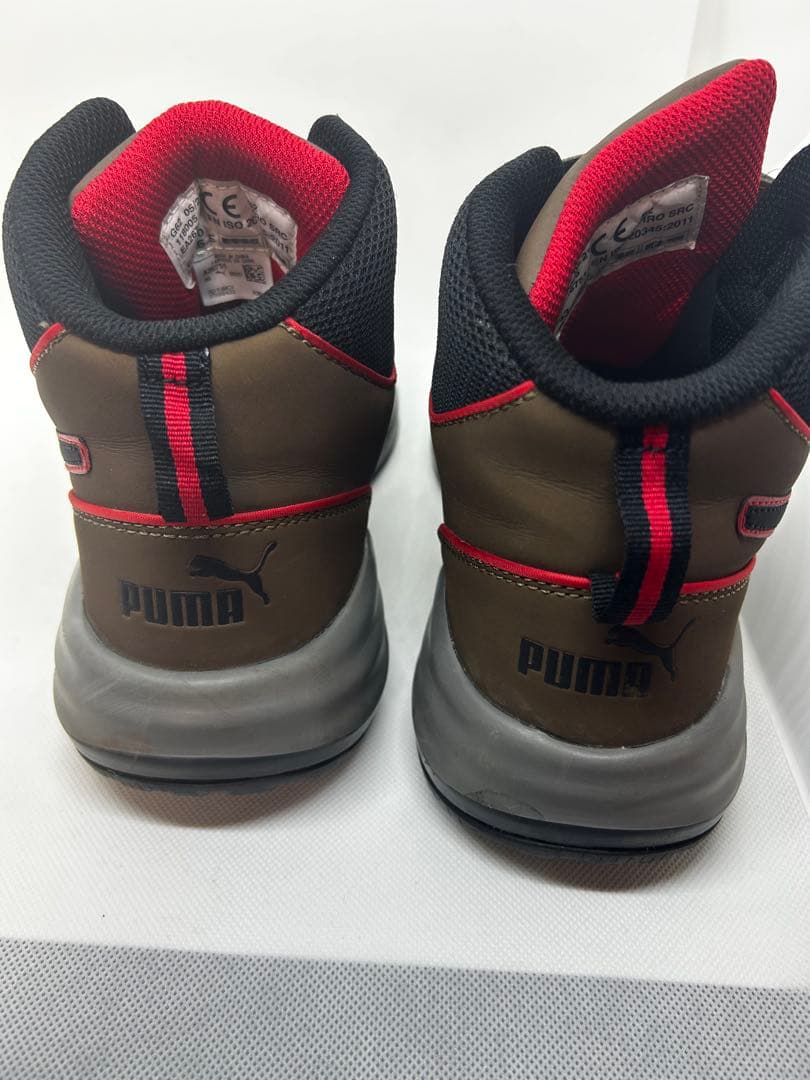 PUMA ブラウン ハイカット安全靴 ベルクロ
