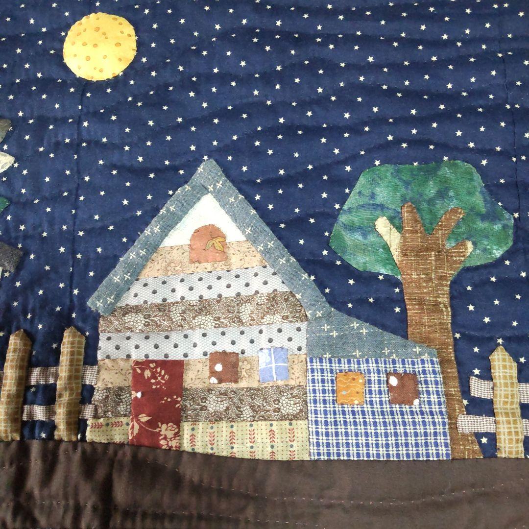 45 夜のハウスの街並み パッチワーク ネコポス120×33