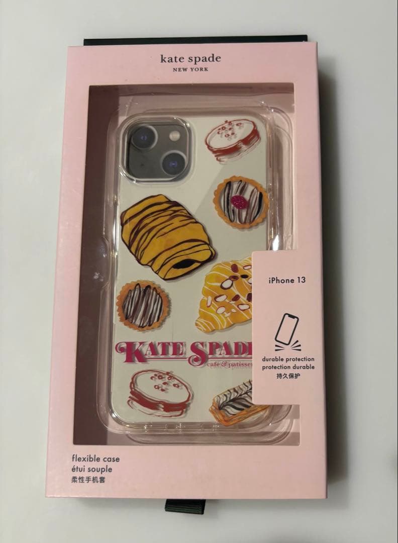 KATE SPADE iPhone13 ケース クリア スイーツ柄