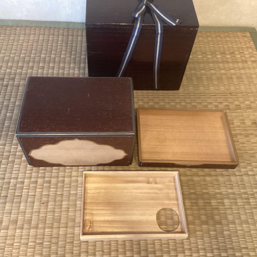 時代格狭間紋桐茶箱