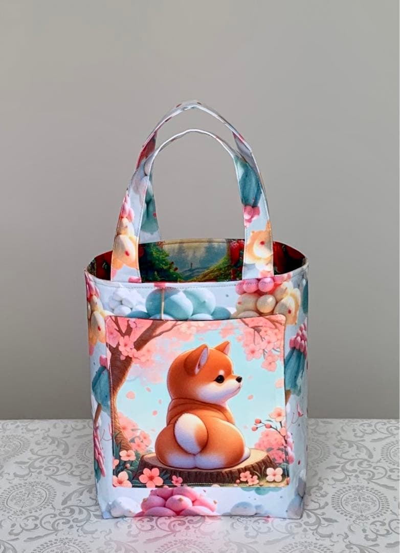 ゆき　(桜) 柴犬　後ろ姿　小物入れ