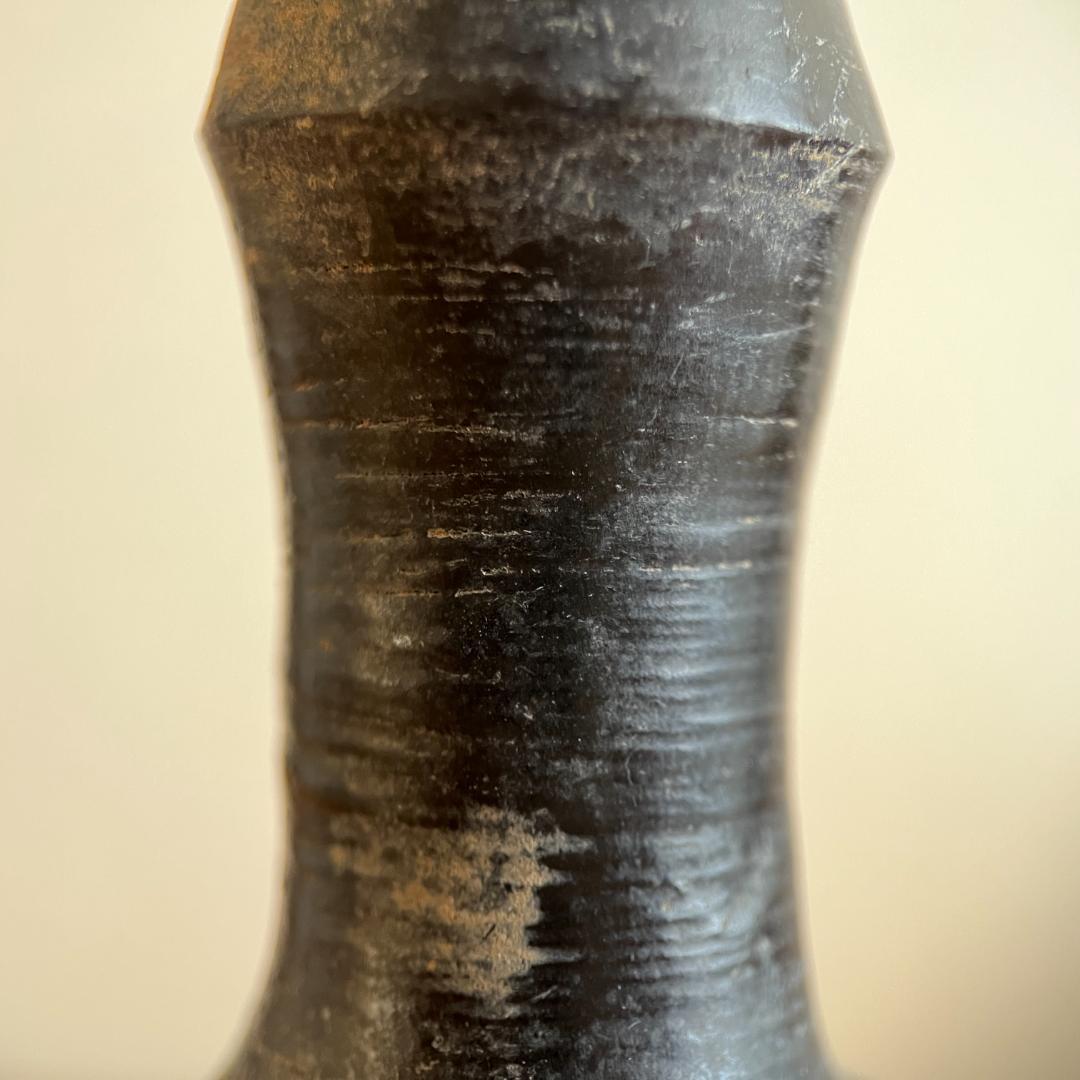 龍山文化 黒陶 高足杯／尊 卵殻土器 紀元前24-22世紀 h25cm 85g