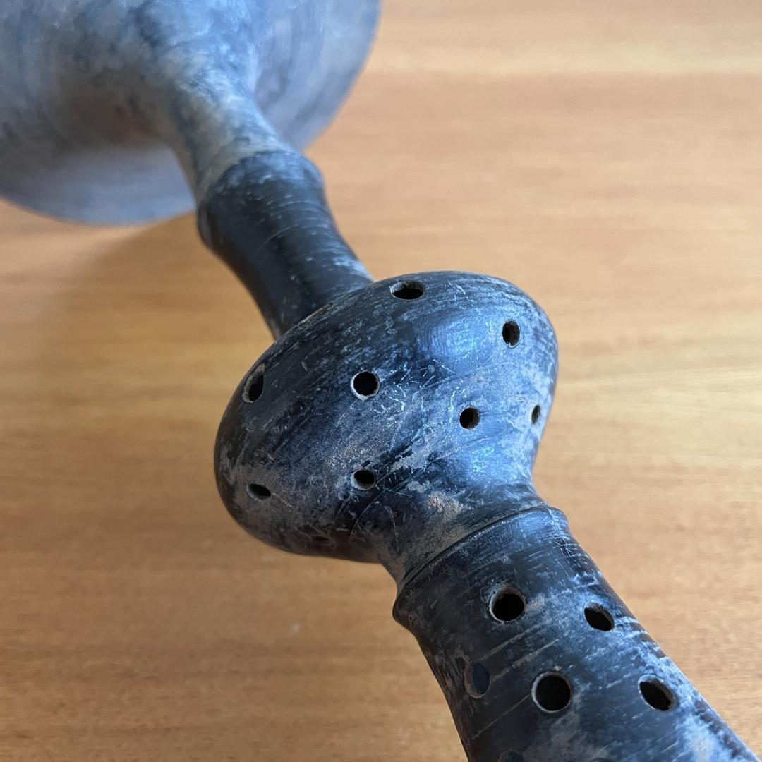 龍山文化 黒陶 高足杯／尊 卵殻土器 紀元前24-22世紀 h25cm 85g