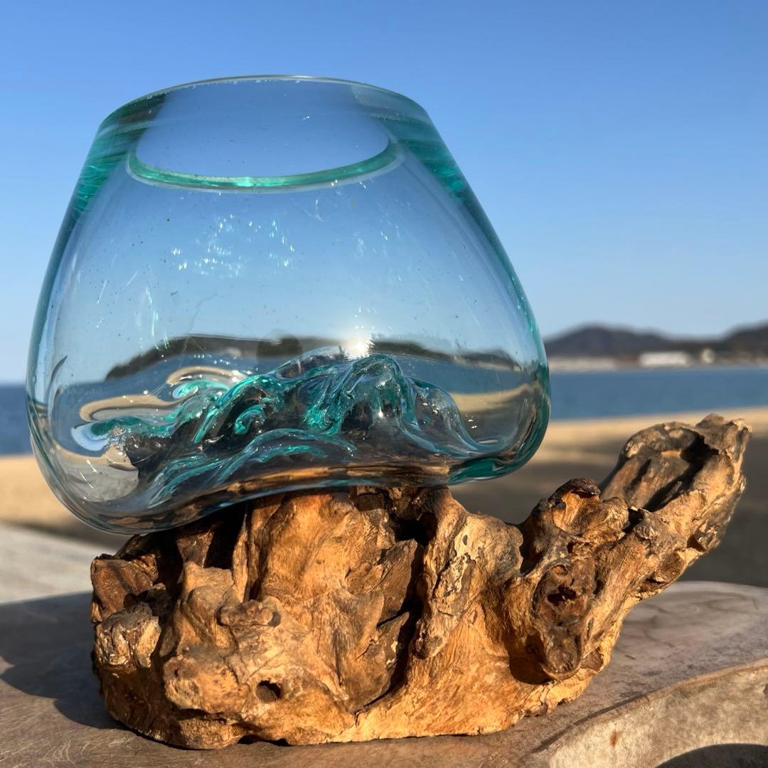 流木ガラスオブジェXSQ 花瓶 金魚鉢 ガーデニング テラリウム 観賞魚 容器