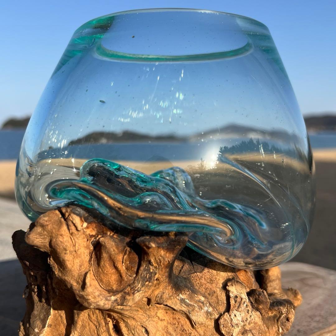 流木ガラスオブジェXSQ 花瓶 金魚鉢 ガーデニング テラリウム 観賞魚 容器