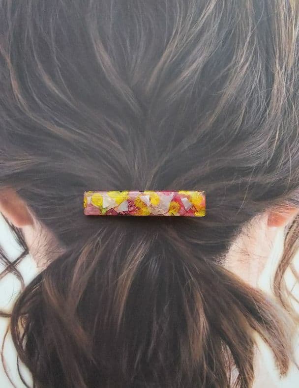 新作♪初夏デザイン お花レジンヘアクリップ ハンドメイド