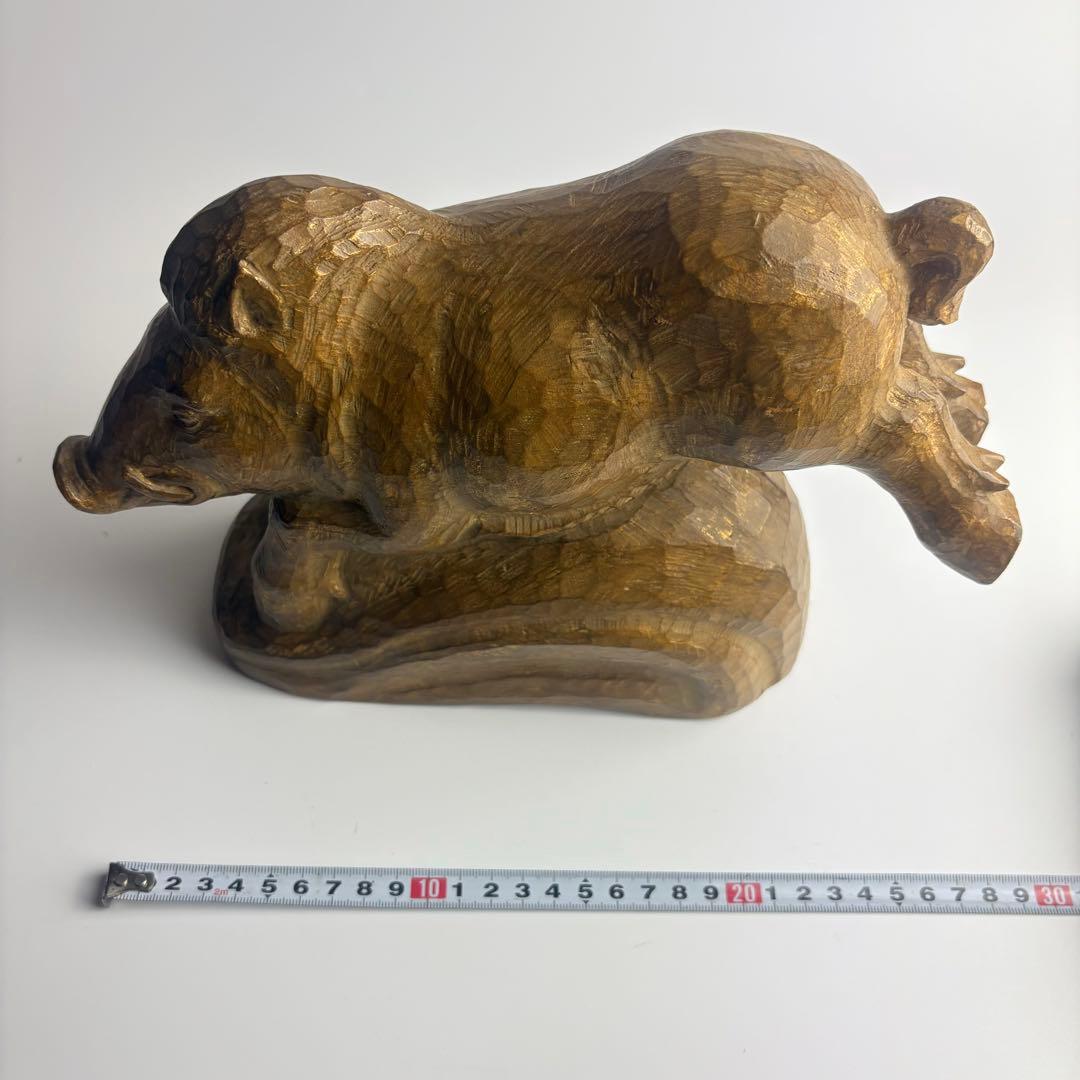 彫刻家 立川義明 作 木彫 共箱 置物 彫刻