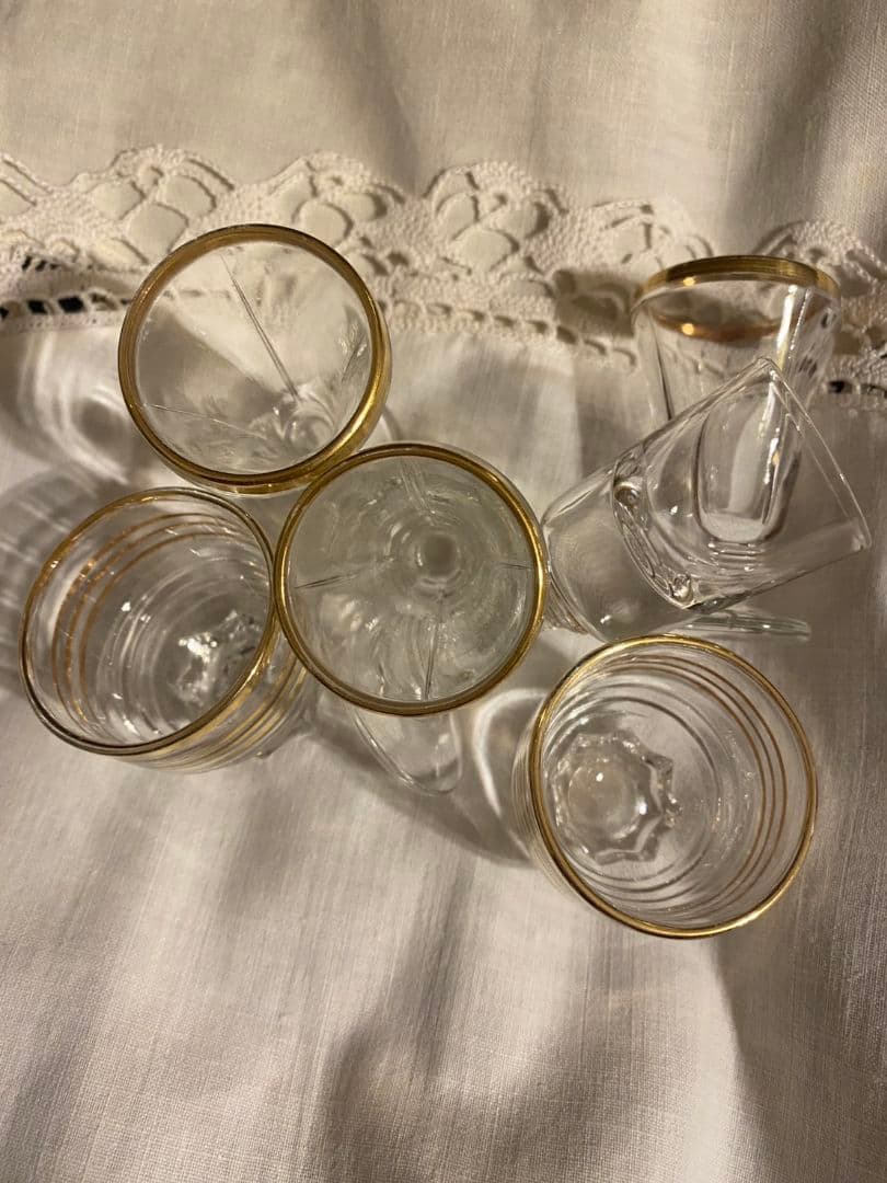 フランス　アンティーク　ミニグラス　6個セット