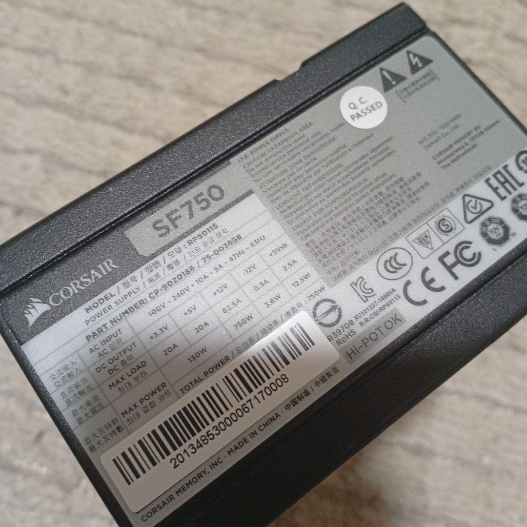 CORSAIR SF750 750W 電源ユニット SFX電源