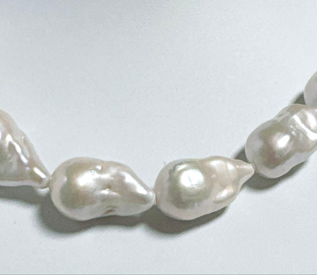 オイスターパール淡水パール美品オイスターパールネックレスNO25-2504