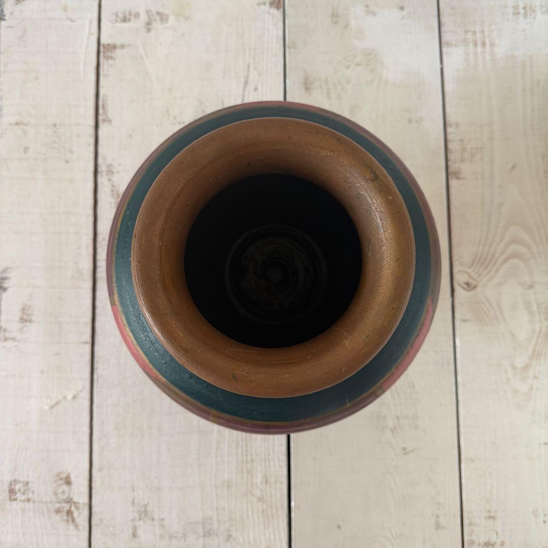 フィリピン民藝品　陶器製花器　壺
