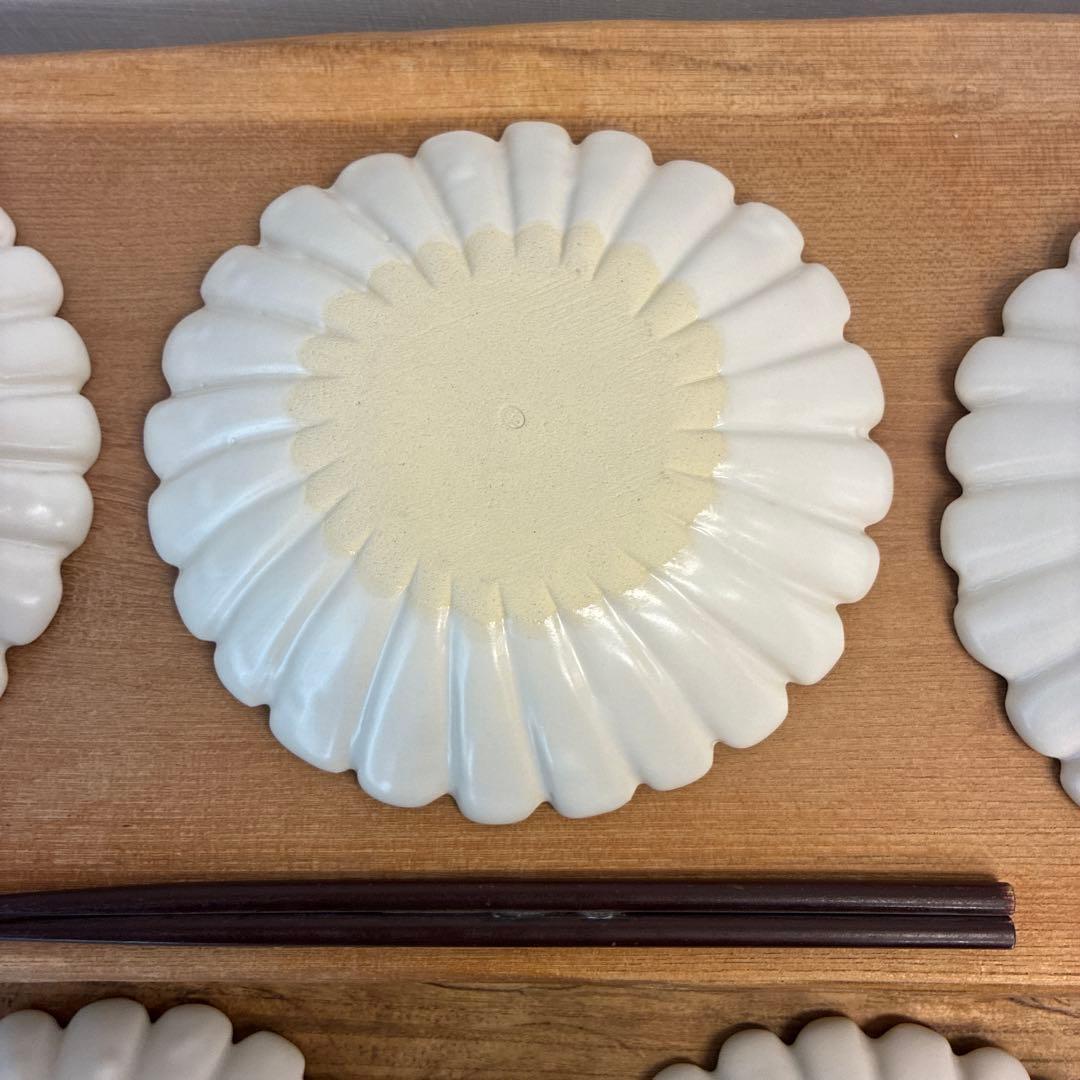 新品　陶器　陶芸作家　輪花皿5枚　693