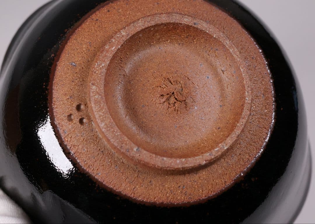 十三代 中里太郎右衛門 黒唐津 菓子鉢 花形 共箱 陶芸 陶磁器【MB79】