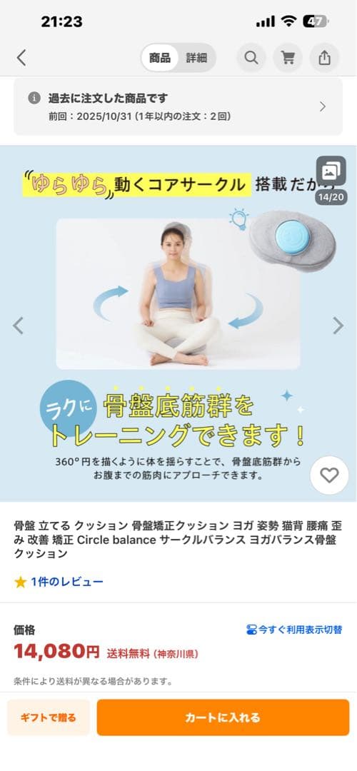 【値下げ】ヨガバランス骨盤クッション　サークルバランス