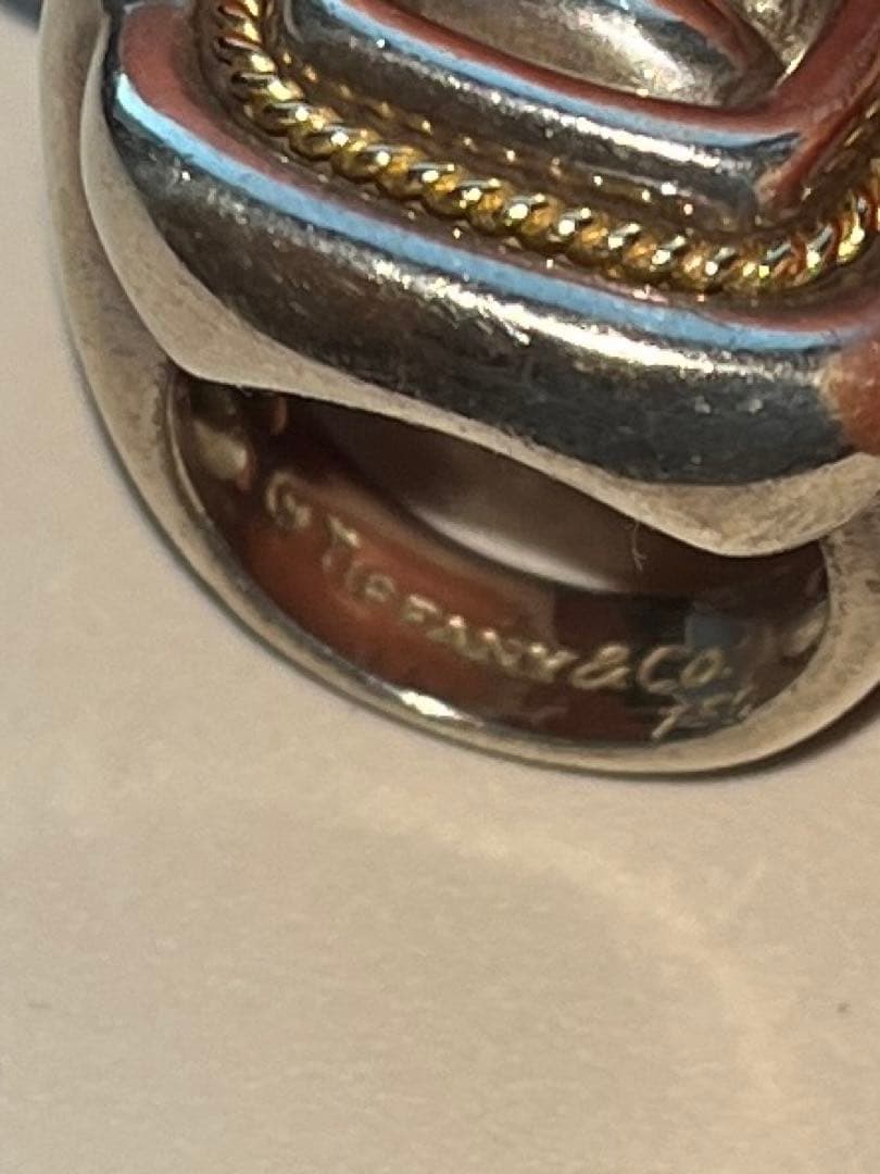 tiffany&co. ヴィンテージリング 925 18k 派手 7.5号
