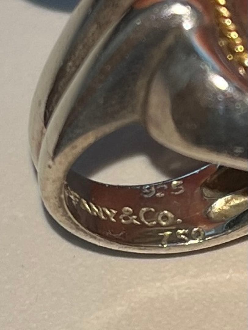 tiffany&co. ヴィンテージリング 925 18k 派手 7.5号