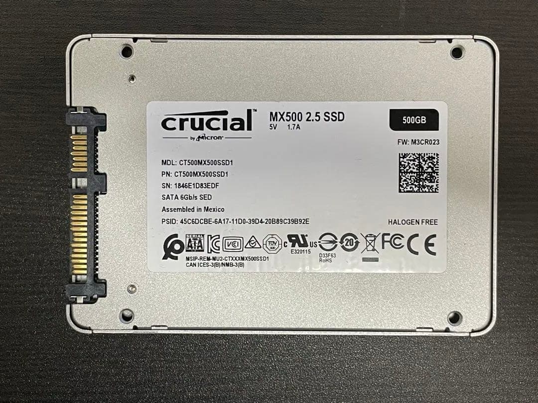 Crucial MX500 500GB 2.5インチSSD
