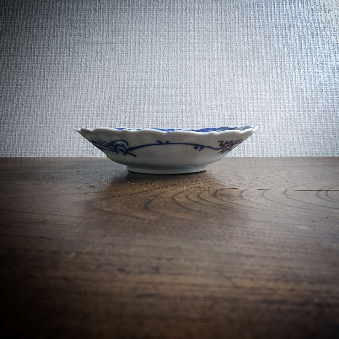 古伊万里　皿　染付　八角皿　輪花皿　変形皿　　江戸　明治　訳あり