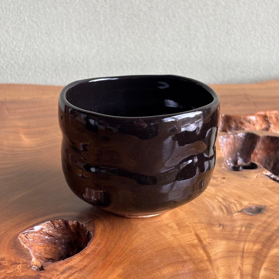 瑞光窯 佐々木晨二造 黒釉茶碗 共箱 抹茶碗 茶道具