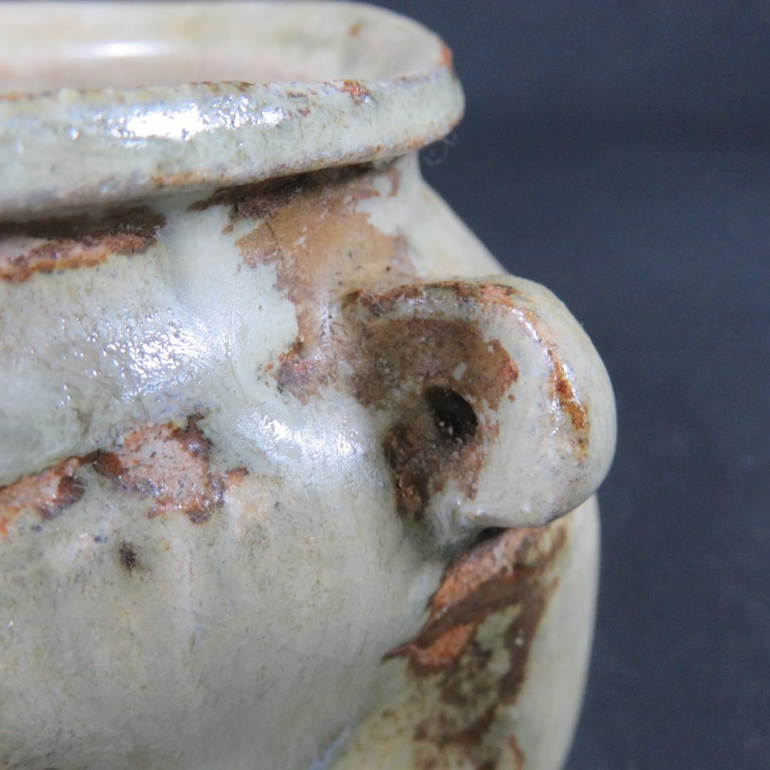 唐津水指 水差 変形 三角 木箱 耳付き 茶道具 茶器 お稽古