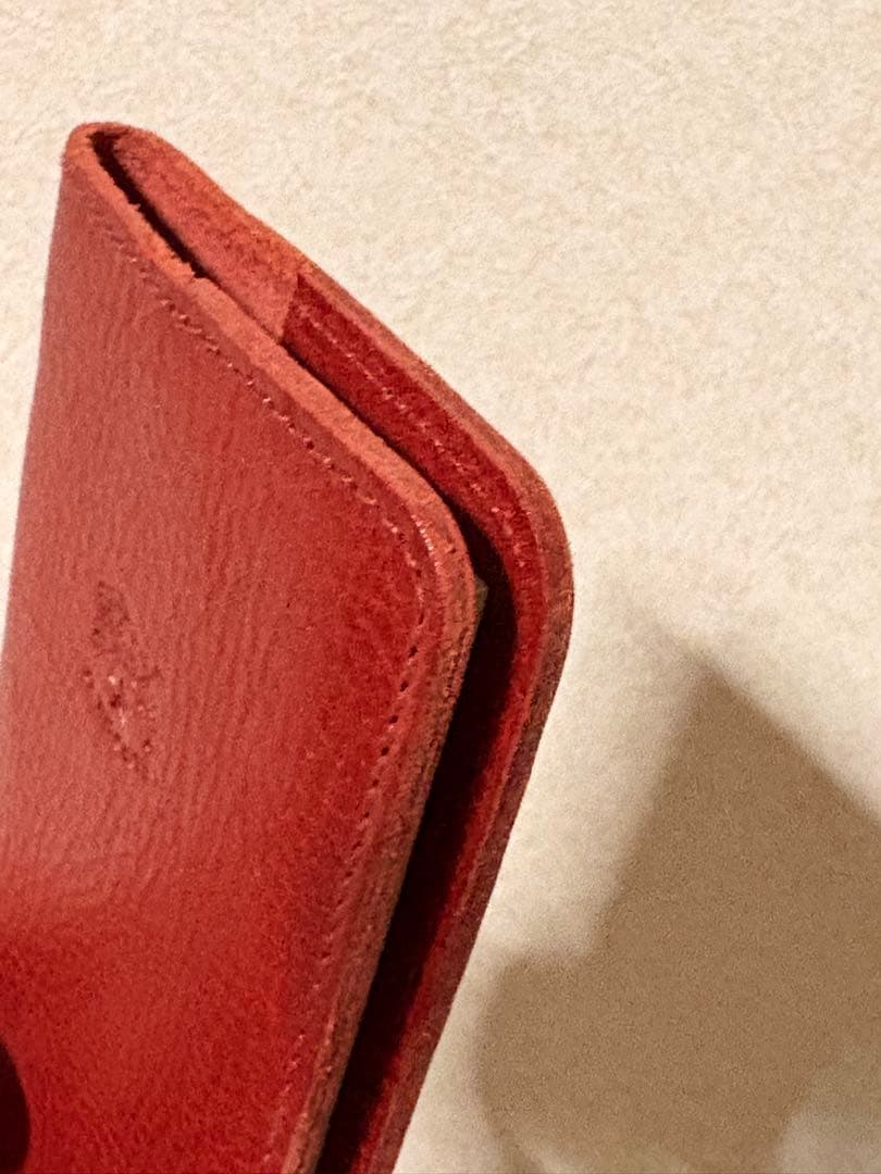 【新品未使用】IL BISONTE レザーノートカバー　メモ帳　赤