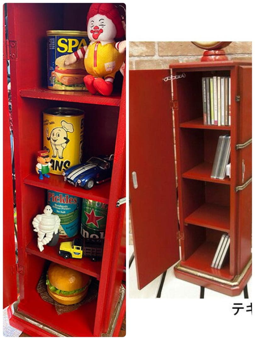 テキサコ ガスポンプ型 CDラック キャビネット レトロ調 木製品 アメリカン