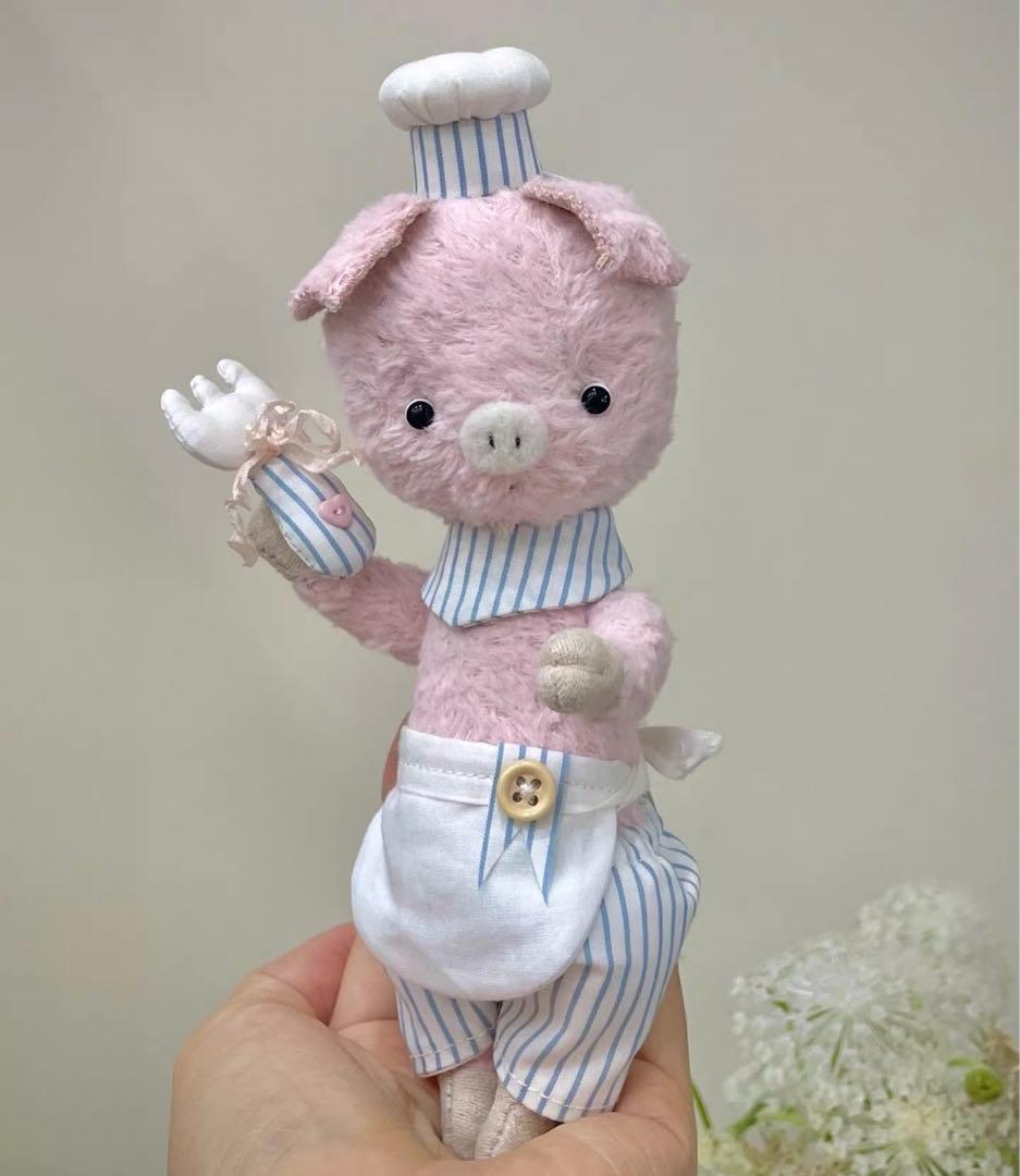 シェフ豚さん アーティストベア 海外作家様 ハンドメイド ぬいぐるみ 置物