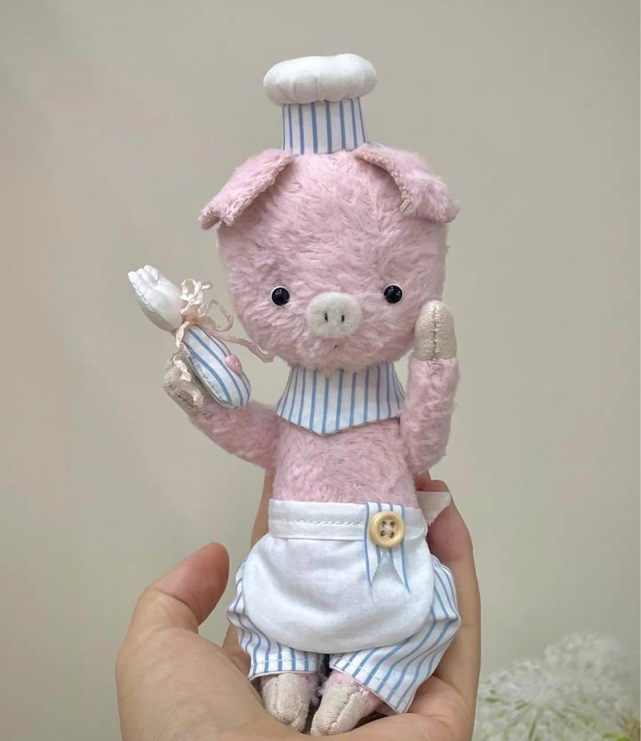 シェフ豚さん アーティストベア 海外作家様 ハンドメイド ぬいぐるみ 置物