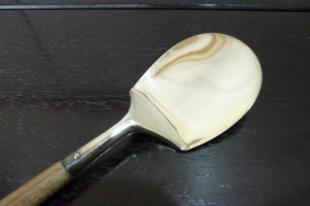 二代木村清五郎 造 南鐐炉用灰匙 茶道具 灰道具 銀製 45.7g 桑柄
