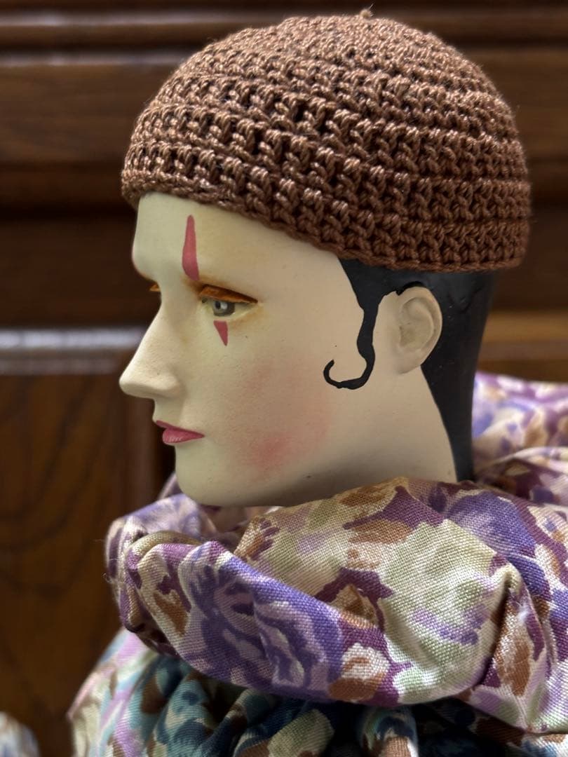 アンティーク　ピエロ　操り人形　ピエレット　ハンドメイド　パリの人形