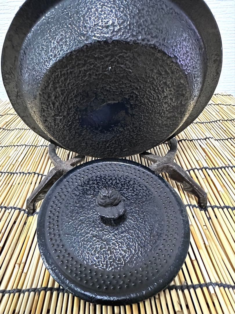 未使用品　工房和秋 金野 和秋作 １５型九重アラレ　南部鉄瓶　南部鉄器　鉄瓶