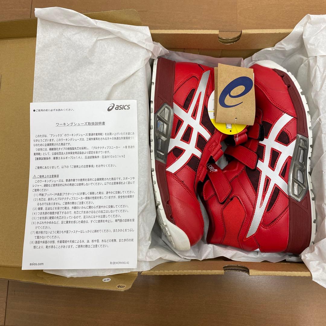 アシックス 安全靴 CP308 AC600クラシックレッド/ホワイト26.5cm
