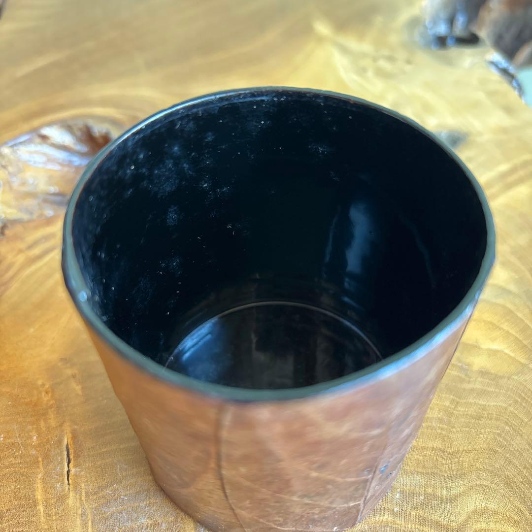 柿の葉茶入 喜三誠志作 共箱 茶道具