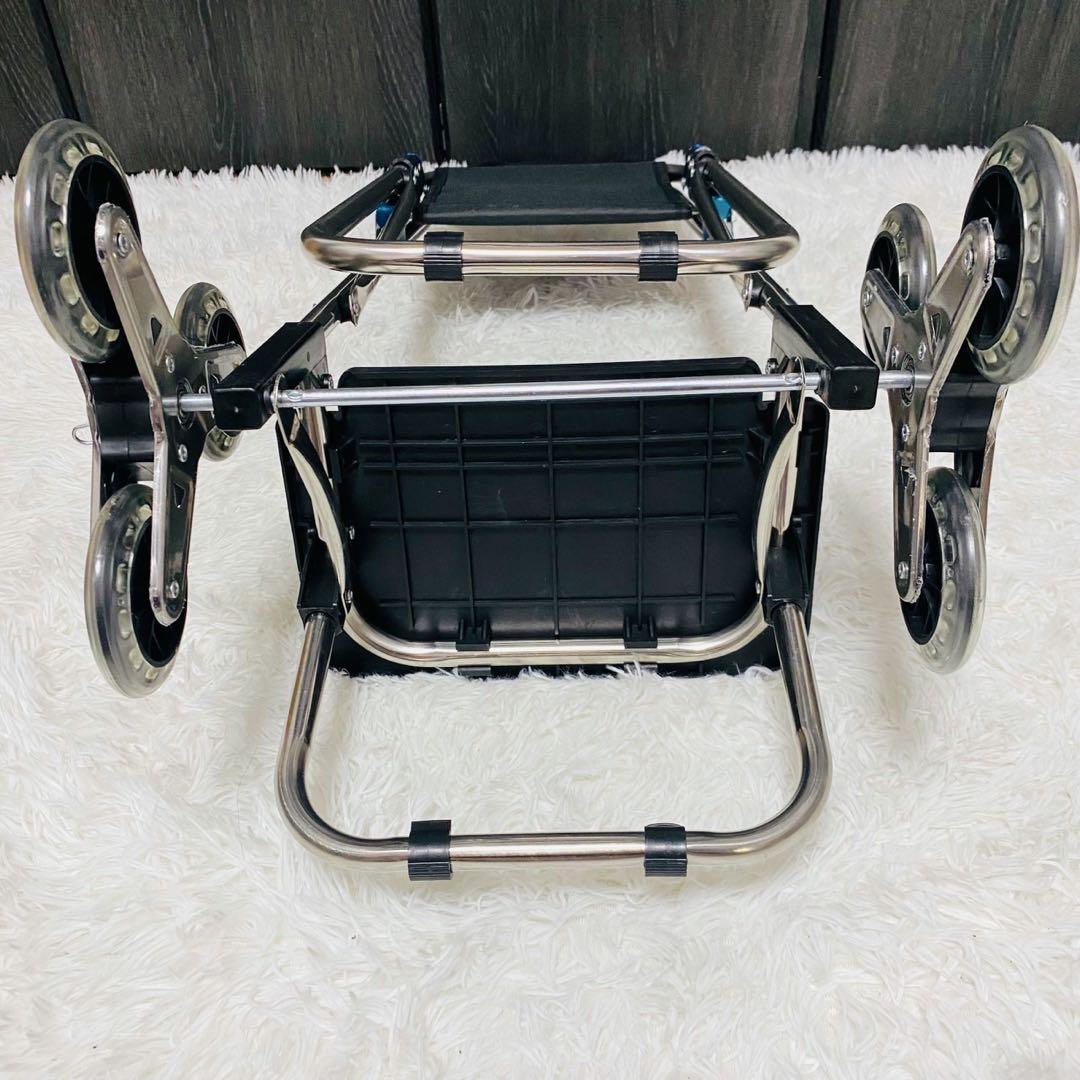 【美品】 椅子付き 6輪 ショッピングカート 折りたたみ式 軽量 保冷保温