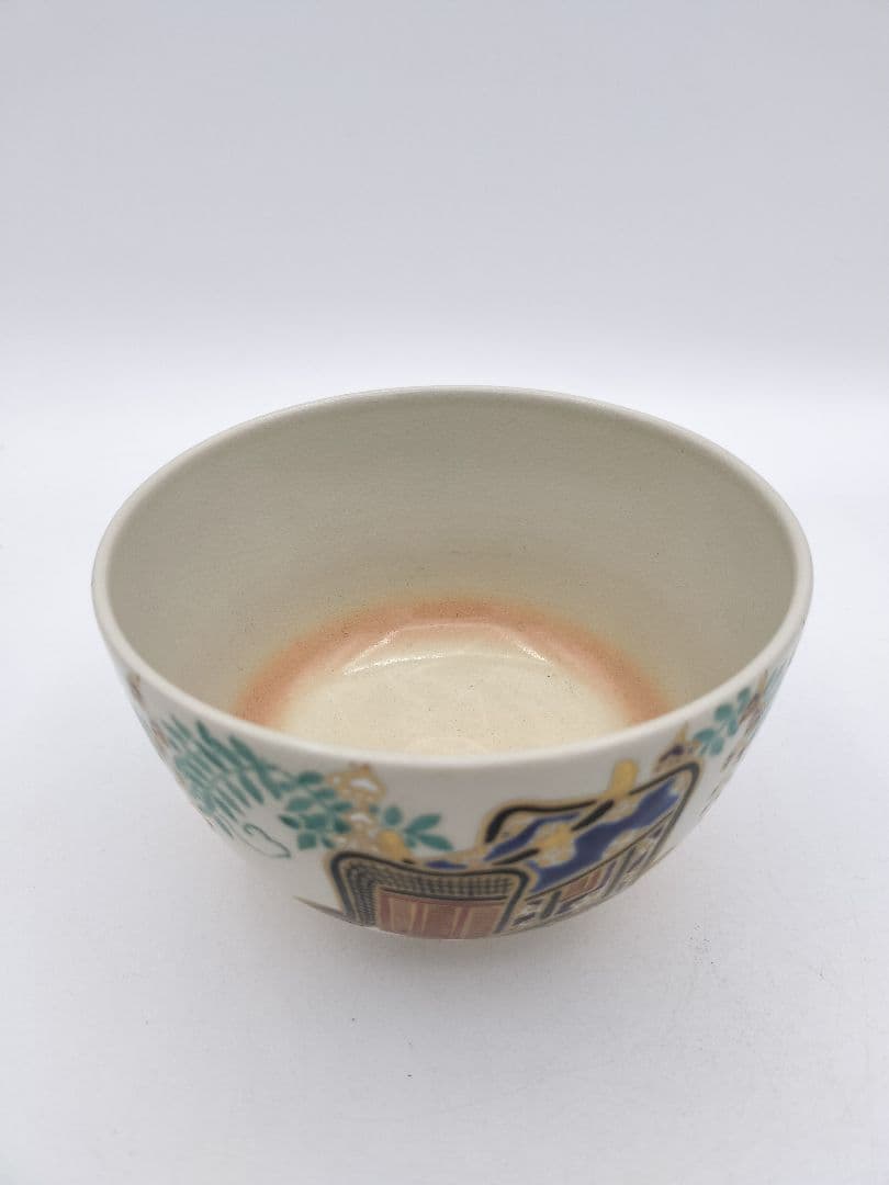 b941【新品・未使用】茶碗 仁清 藤 谷村寿楽 木箱 茶道具