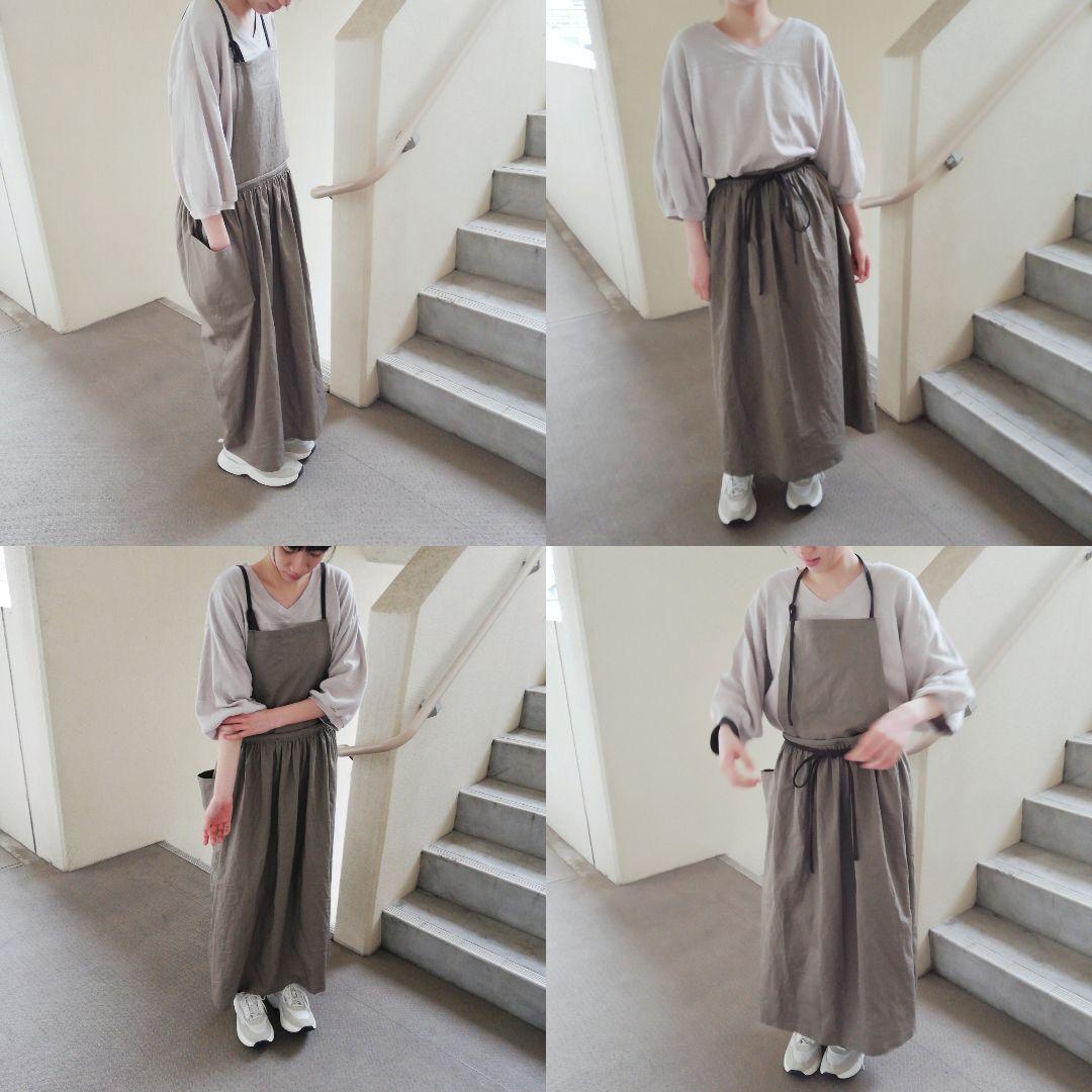 3wayエプロン◯リネン▲ネイビー