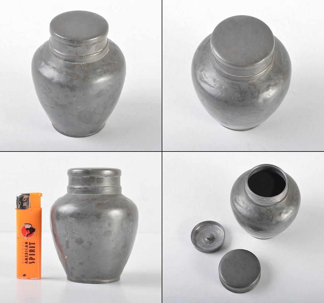 煎茶道具　古錫　点銅款　茶壷　茶心壷　約278ｇ　M R4678